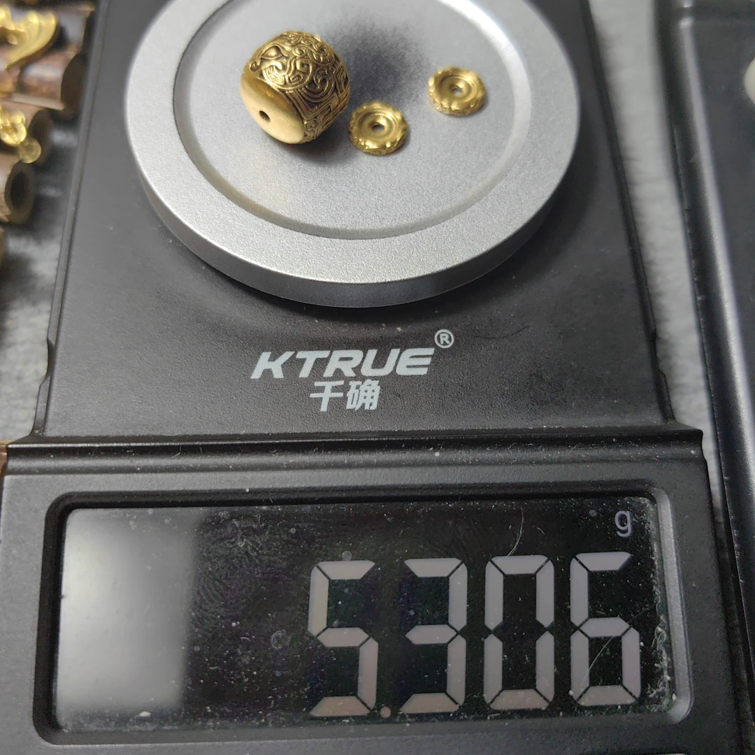 足金999饕餮金珠黄金文玩配饰