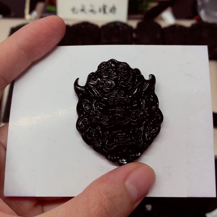 顺***虎天然a货钢琴黑挂件