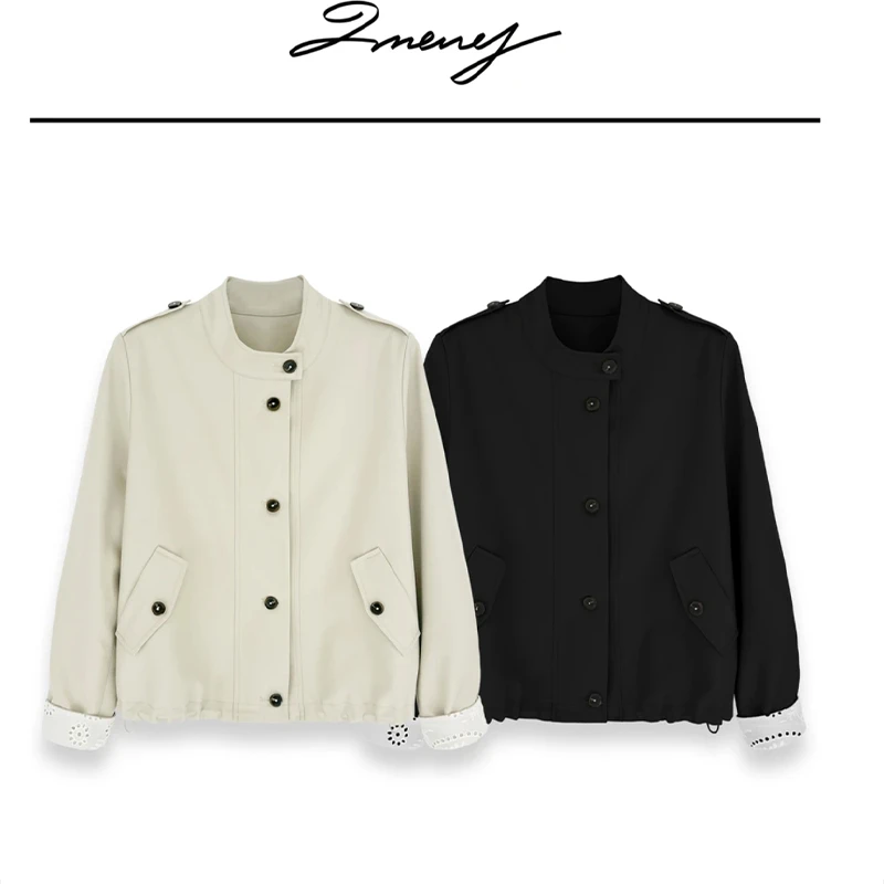 LMENY西雅图!小立领 设计感抽绳显瘦短款风衣外套25AW021