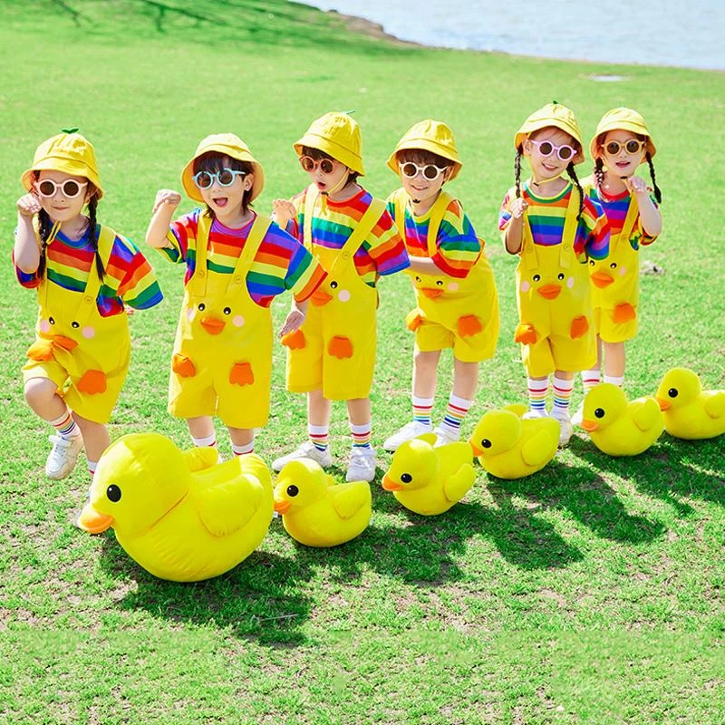 六一儿童节表演服装小学生运动会开幕式幼儿园班服背带裤演出服装