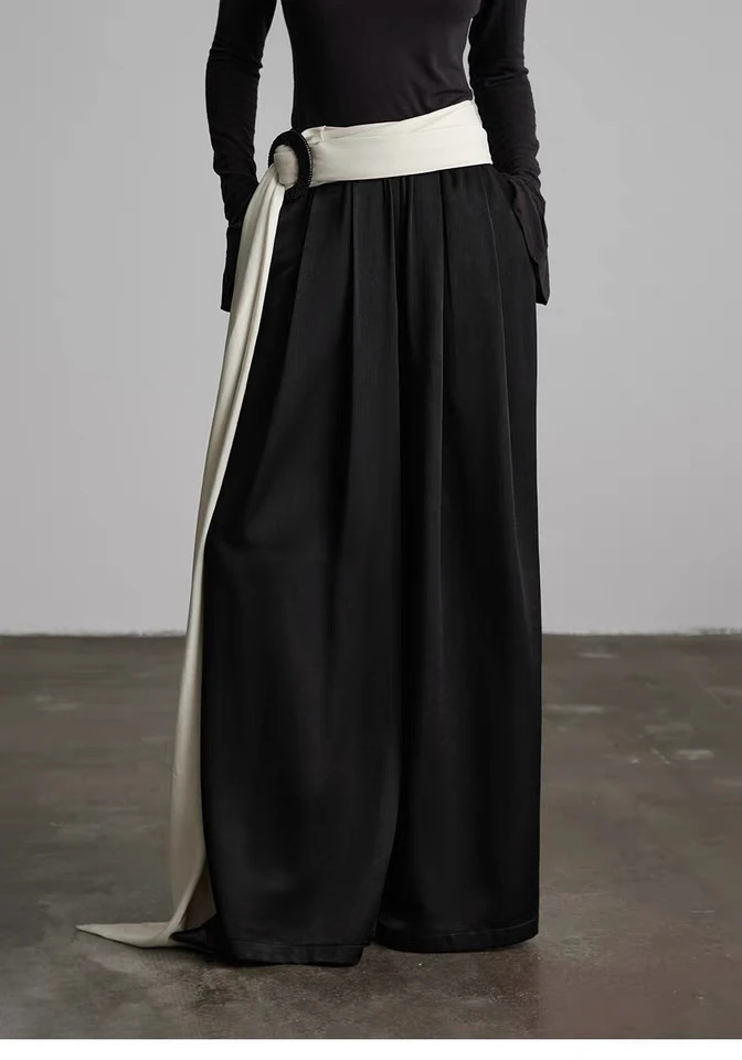 通勤少女风时尚女装夏季百搭显瘦春夏休闲裤宽松阔腿裤西装复古