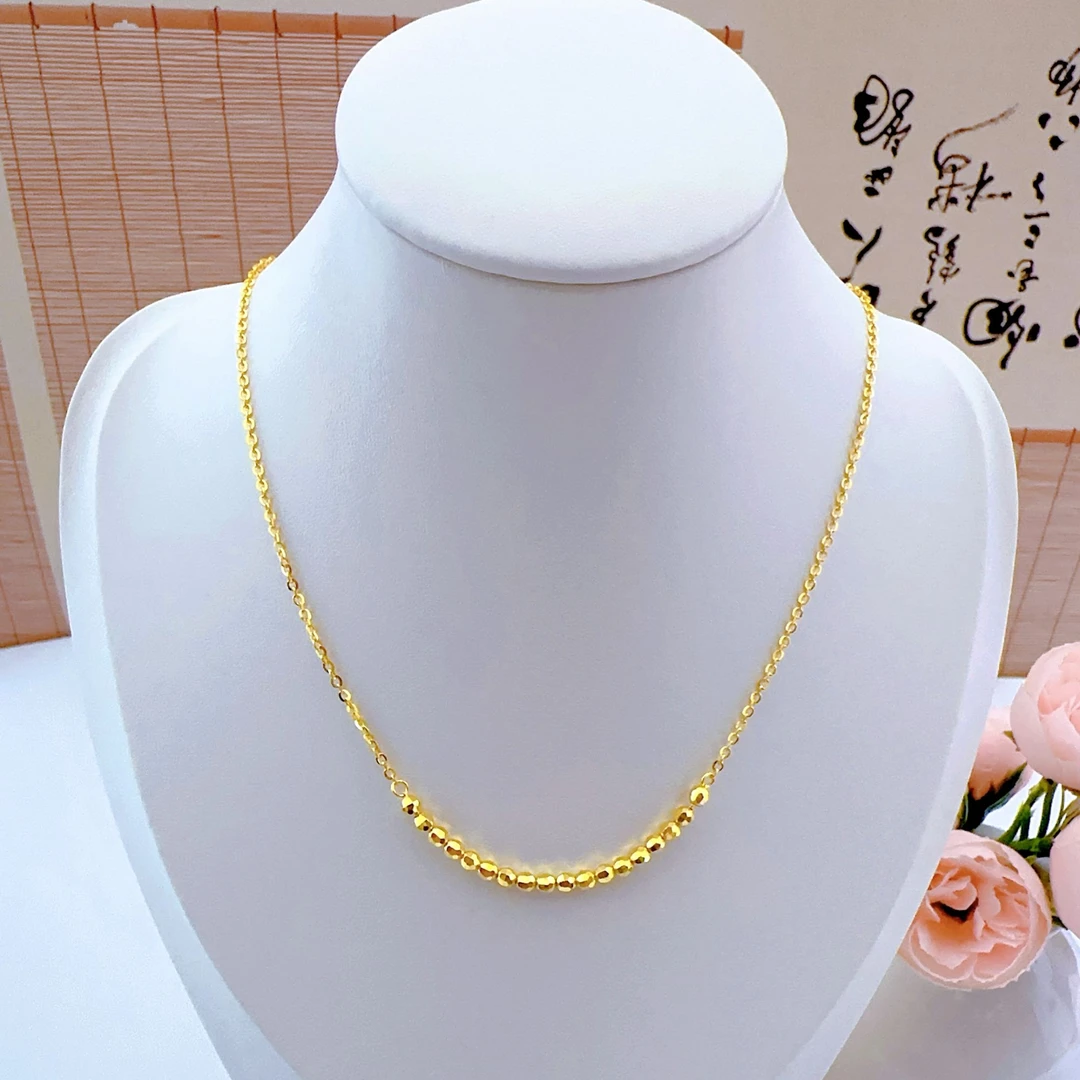 足金黄金 蹦迪珠 时尚百搭套链