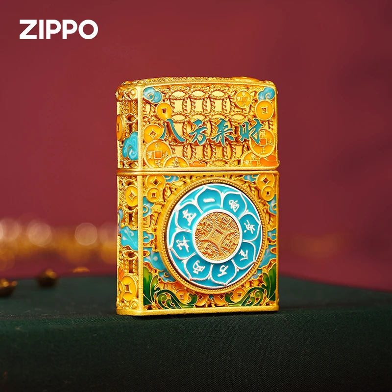 Zippo打火机珐琅八方算盘正品原装防风国风高档商务PWX1