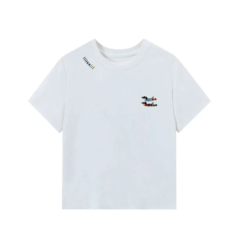 【字母小狗】2025新款设计感小狗刺绣T恤女潮流韩系风修身显瘦上衣