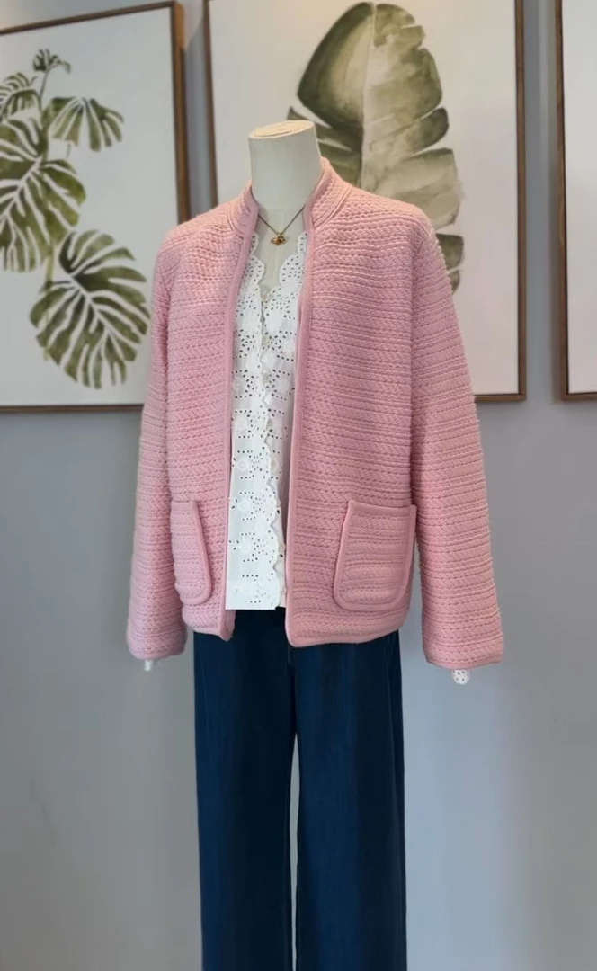 MSC高定 LP重磅羊绒混纺立领外套 镜布