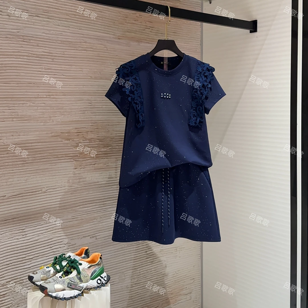 【宠粉价】夏季蕾丝拼接套装裙两件套大码微胖显瘦套装裙TZ-63