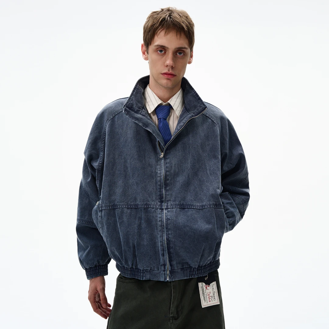 MADWITCH美式复古解构做旧水洗牛仔外套男女宽松休闲痞帅设计夹克