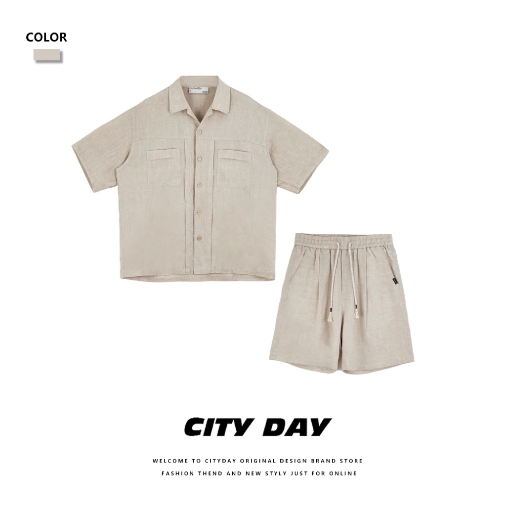 CityDay【楠哥】Nature 静奢 天丝雨露麻 定制原色 松弛感套装 1181