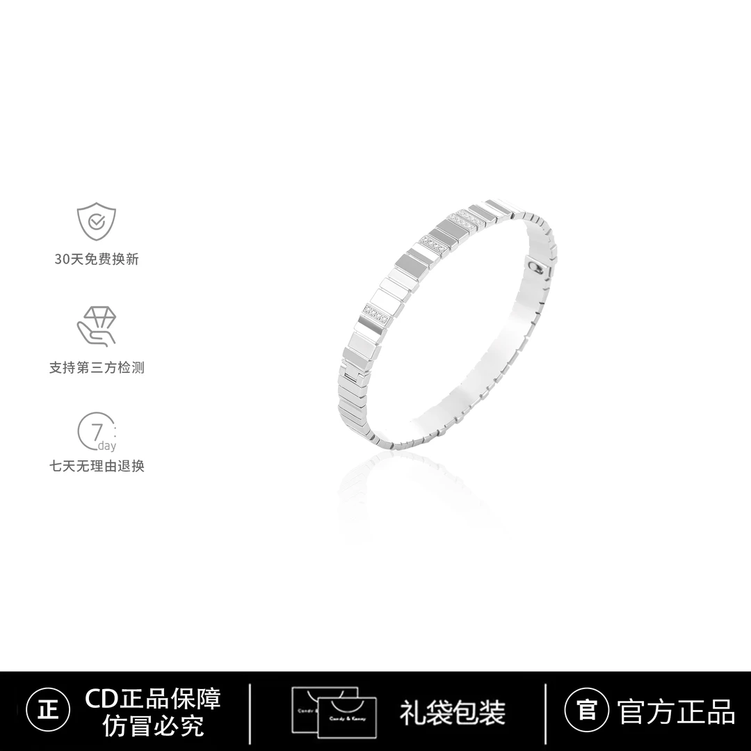 CD限定【Gdfoi】CNC精工【风琴阶梯】间钻款银色时尚气质手镯