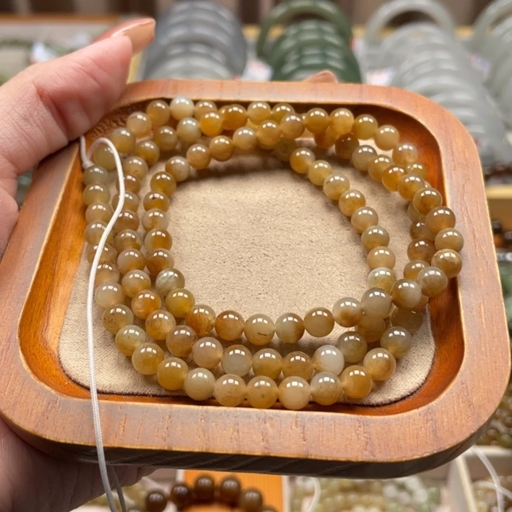 和田玉珠串6mm未镶嵌