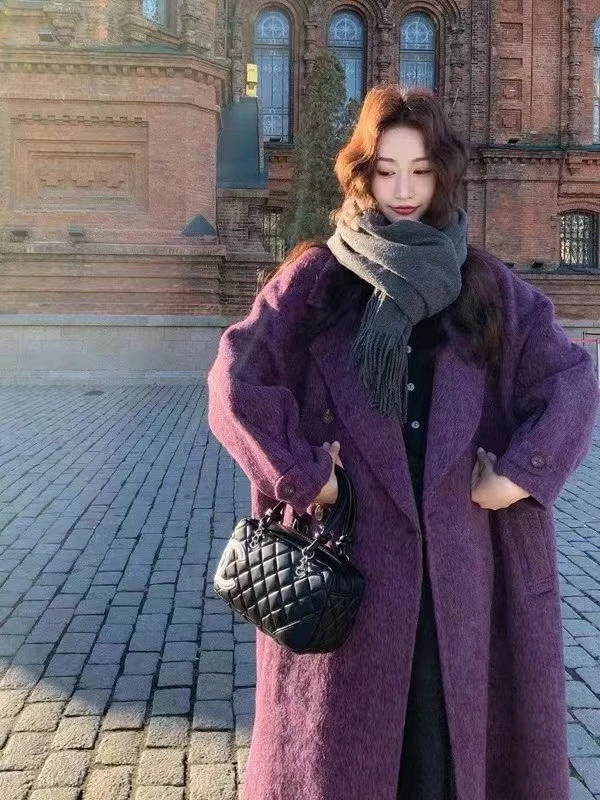 双面羊毛大衣纯手工缝制网红爆款