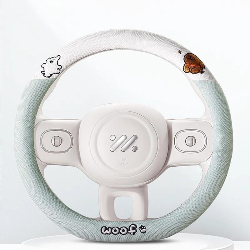 汽车方向盘套四季通用型麻料红旗潮把套简约女神2023/24/25新款H5