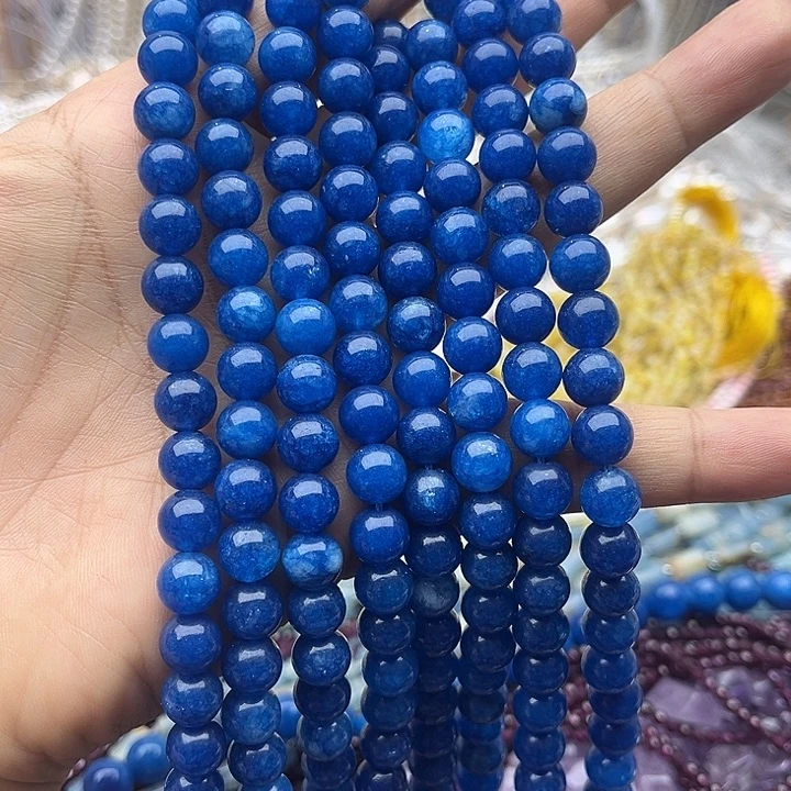 玛瑙/玉髓未镶嵌珠宝半成品一条8mm左右蓝晶