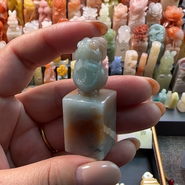 昌化石印石2厘米兔包刻字