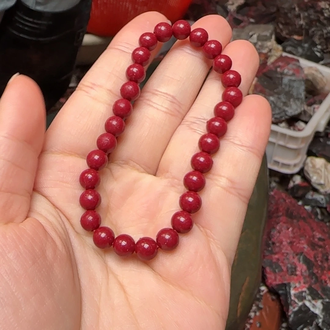 天然辰砂红晶砂6mm