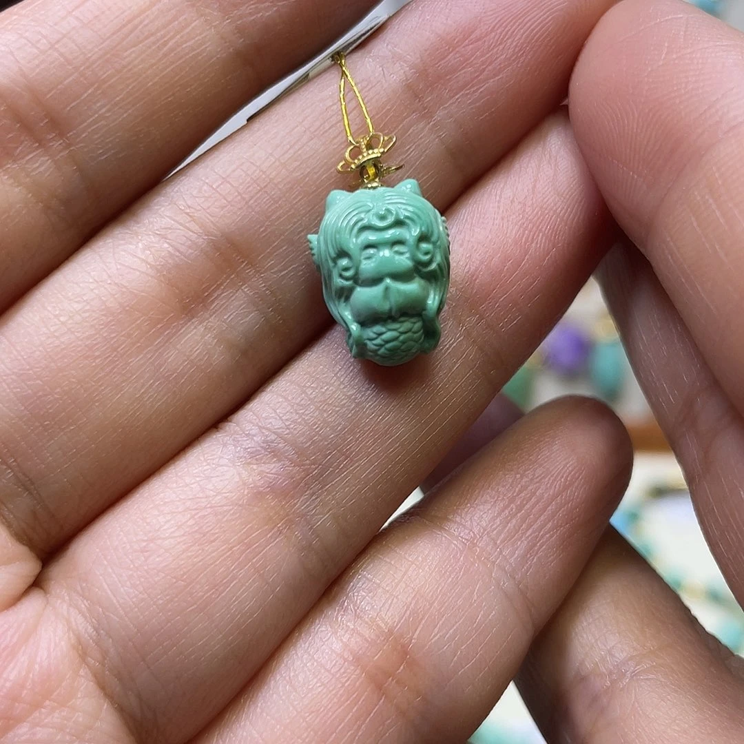 绿松石18K金镶嵌美人鱼