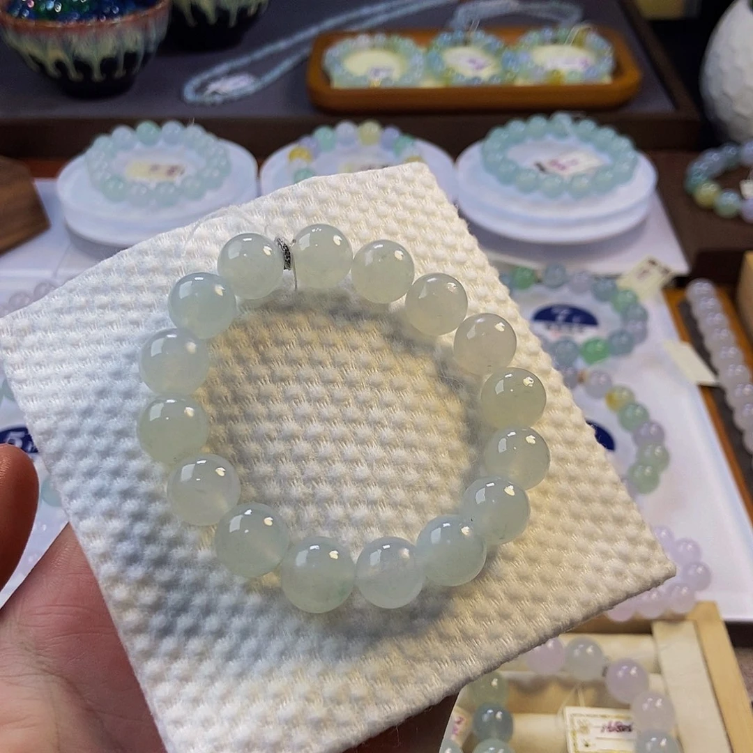 定制翡翠未镶嵌翡翠手串卡12+