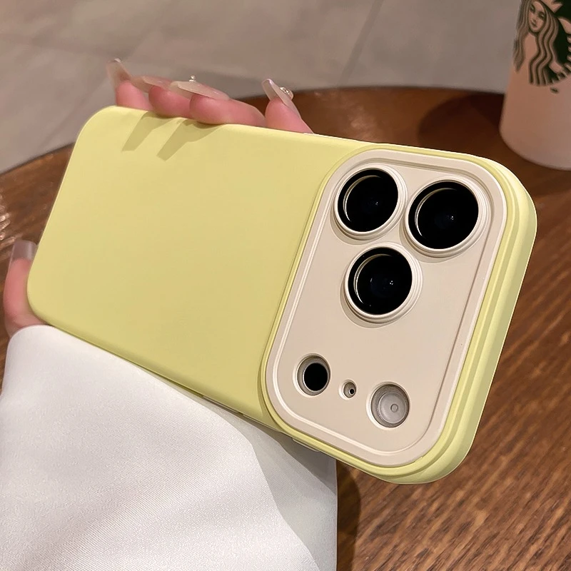 适用苹果17promax手机壳撞色拼色16/15/pro创意肤感硅胶镜头保护