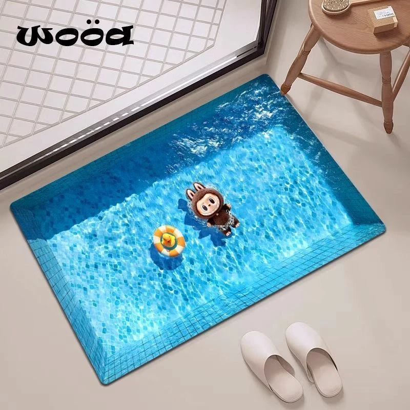 labubu拉布布夏日泳池浴室地垫硅藻泥防滑门垫脚垫吸水速干卫生间