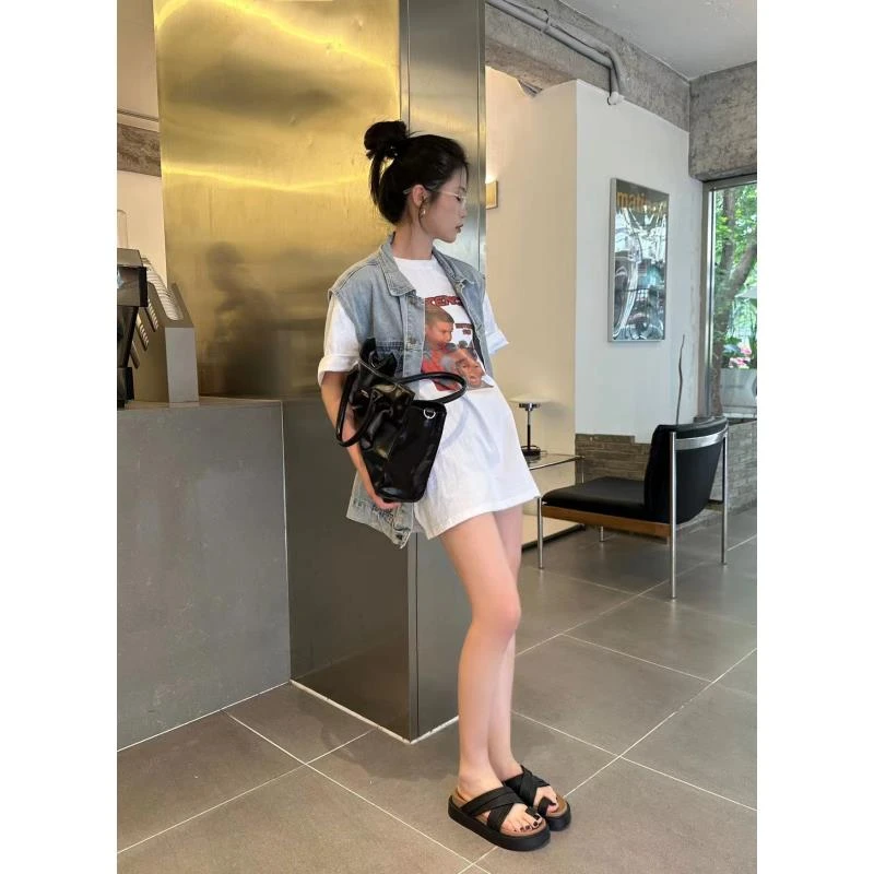 岛上书店●厚底一字拖女外穿沙滩度假交叉带凉拖鞋7105