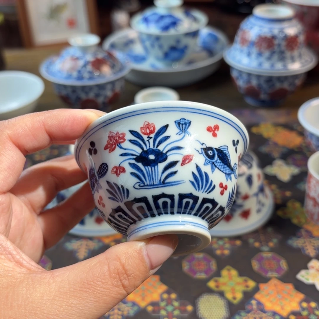 陶微瑕孤品青花手绘杯杯杯