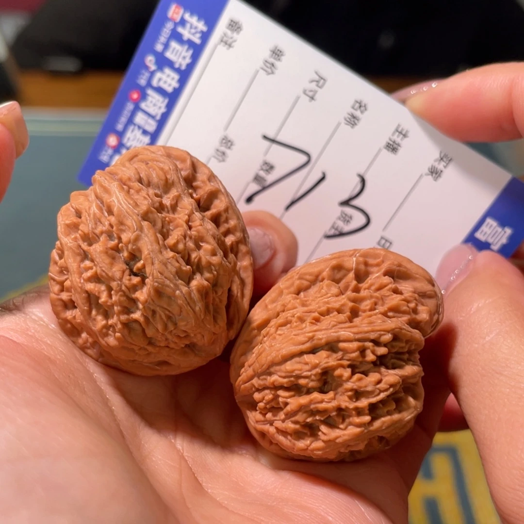 把件核桃承德密纹凹底石膏底蝴蝶蝎子异形