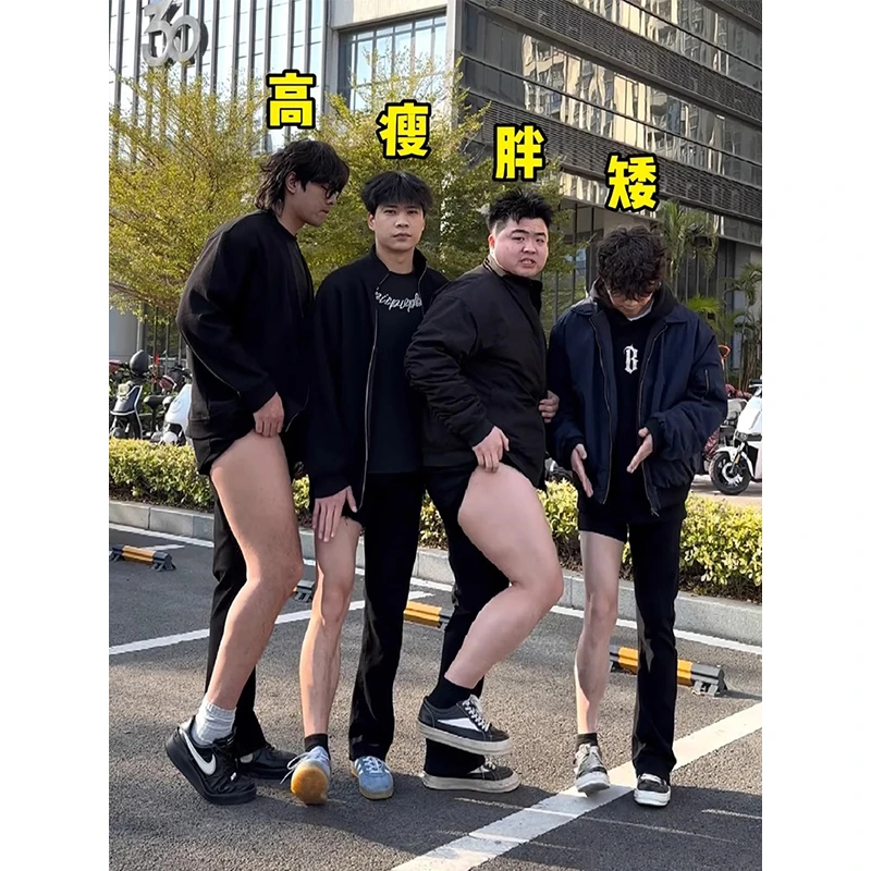 柳叶弯刀黑色牛仔裤男款春秋黑色显瘦裤子cleanfit美式直筒微喇裤