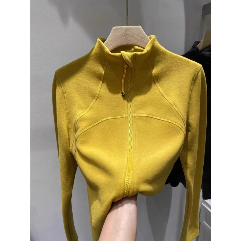 芊芊芙鱼骨拼接立领双拉链开衫卫衣女秋冬新款加厚保暖德绒上衣潮