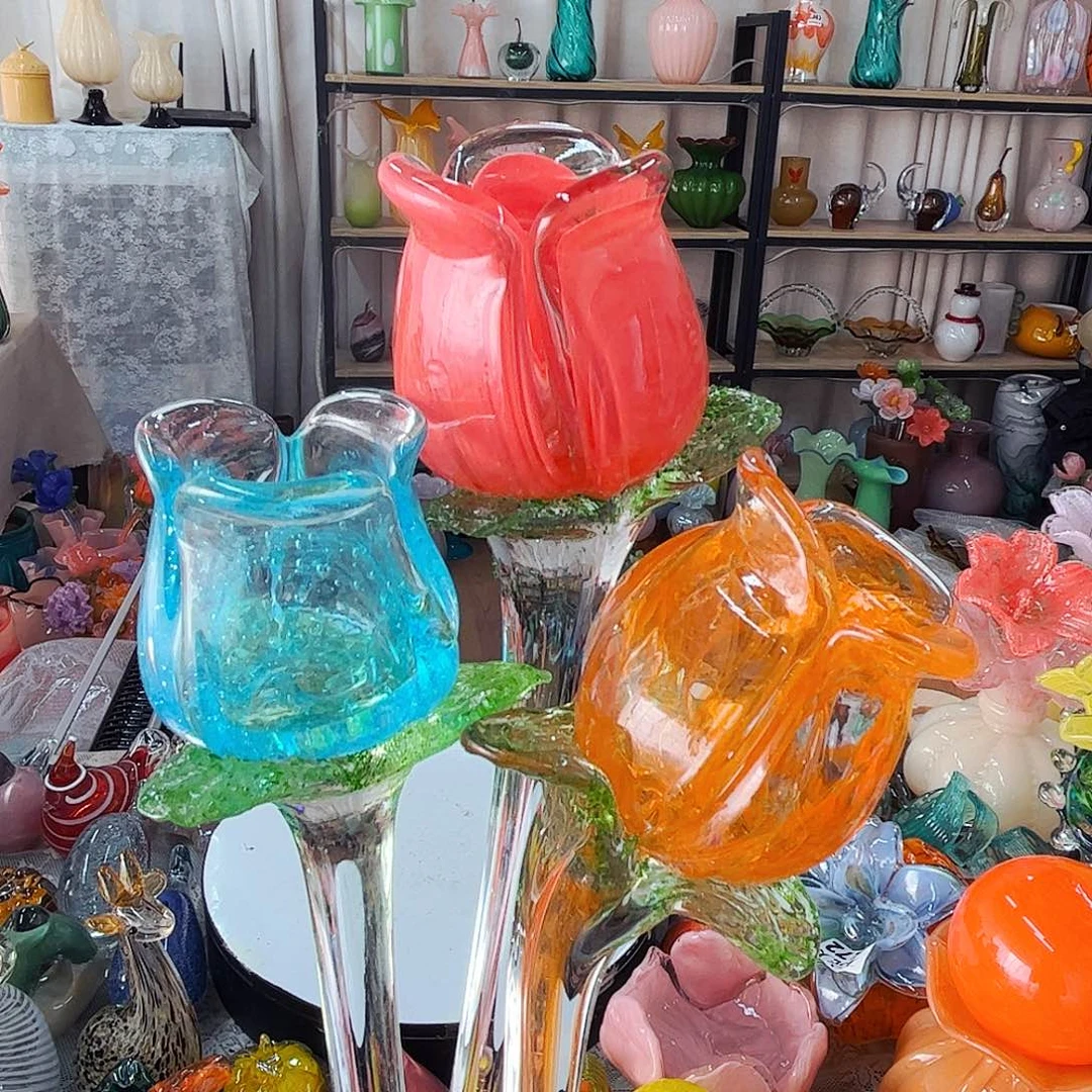 3朵玫瑰花家悦花瓶花器摆件