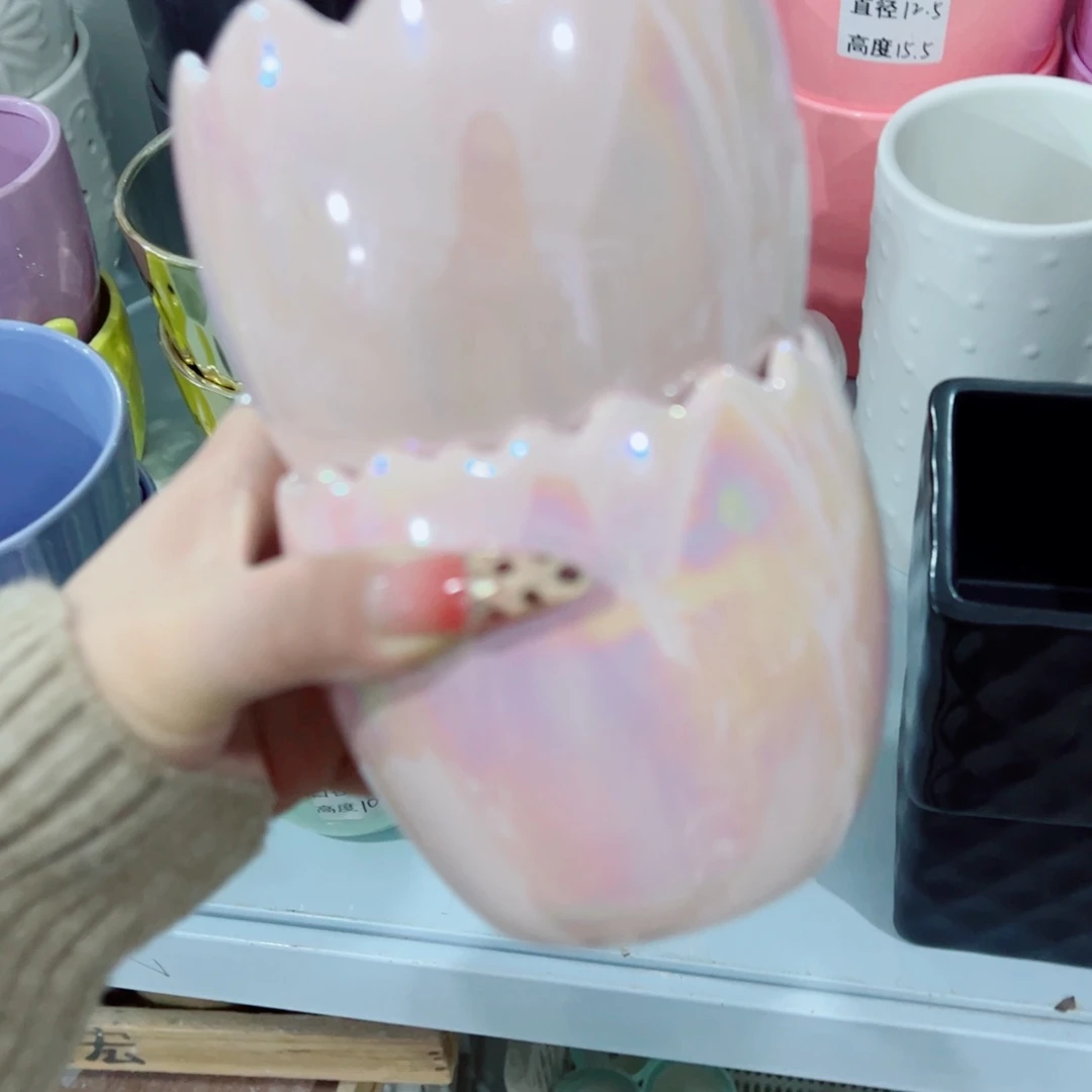 有孔，陶瓷花盆满10米包邮发货