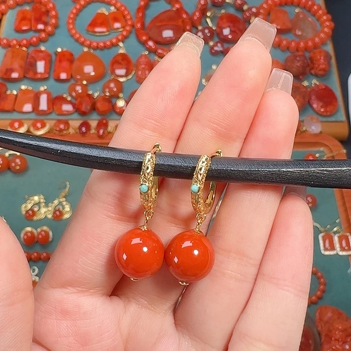 南红玛瑙银S925镶嵌高货11+