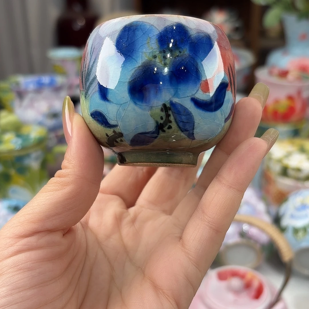 瓷片景德镇手绘高温釉下彩陶瓷茶具