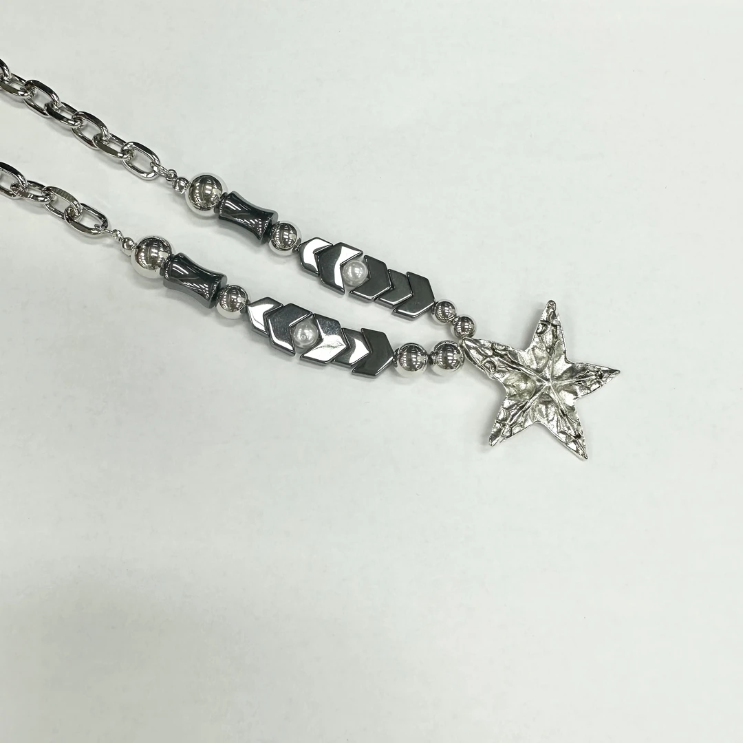 合金项链 时尚潮流五角星吊坠项链 2231