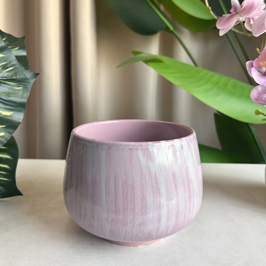 C096口12.5高11高颜值手绘花盆适合蝴蝶兰多肉等多种绿植花卉