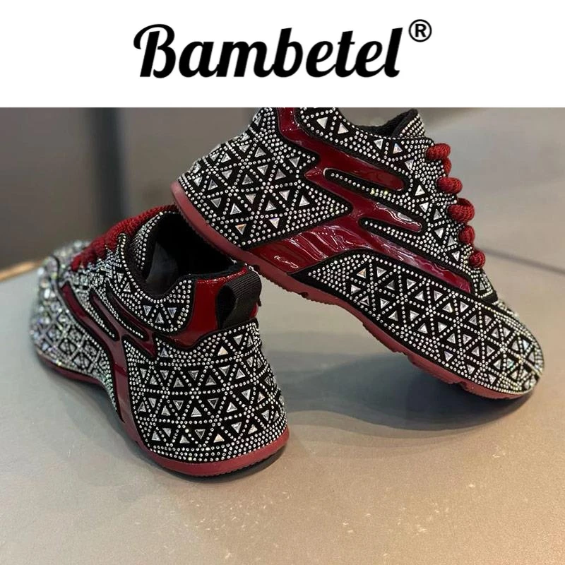 Bambetel高颜值巨好穿个性烫钻百搭老爹鞋男休闲鞋潮鞋百搭潮流