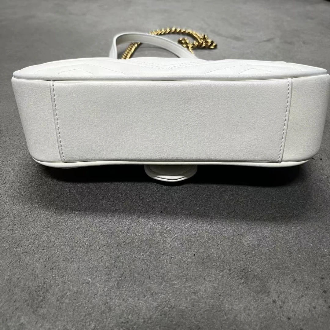 姝宴真皮女包T链条白色