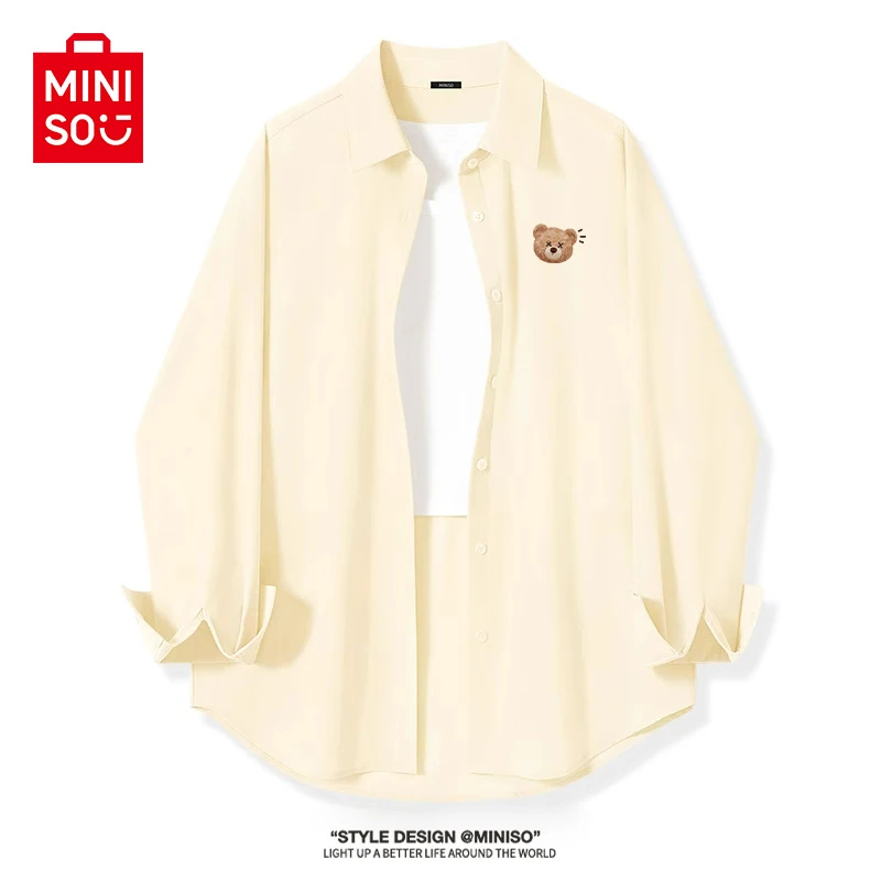 名创优品黄色衬衫女夏季凉感透气长袖衬衣小个子宽松遮阳防晒外套