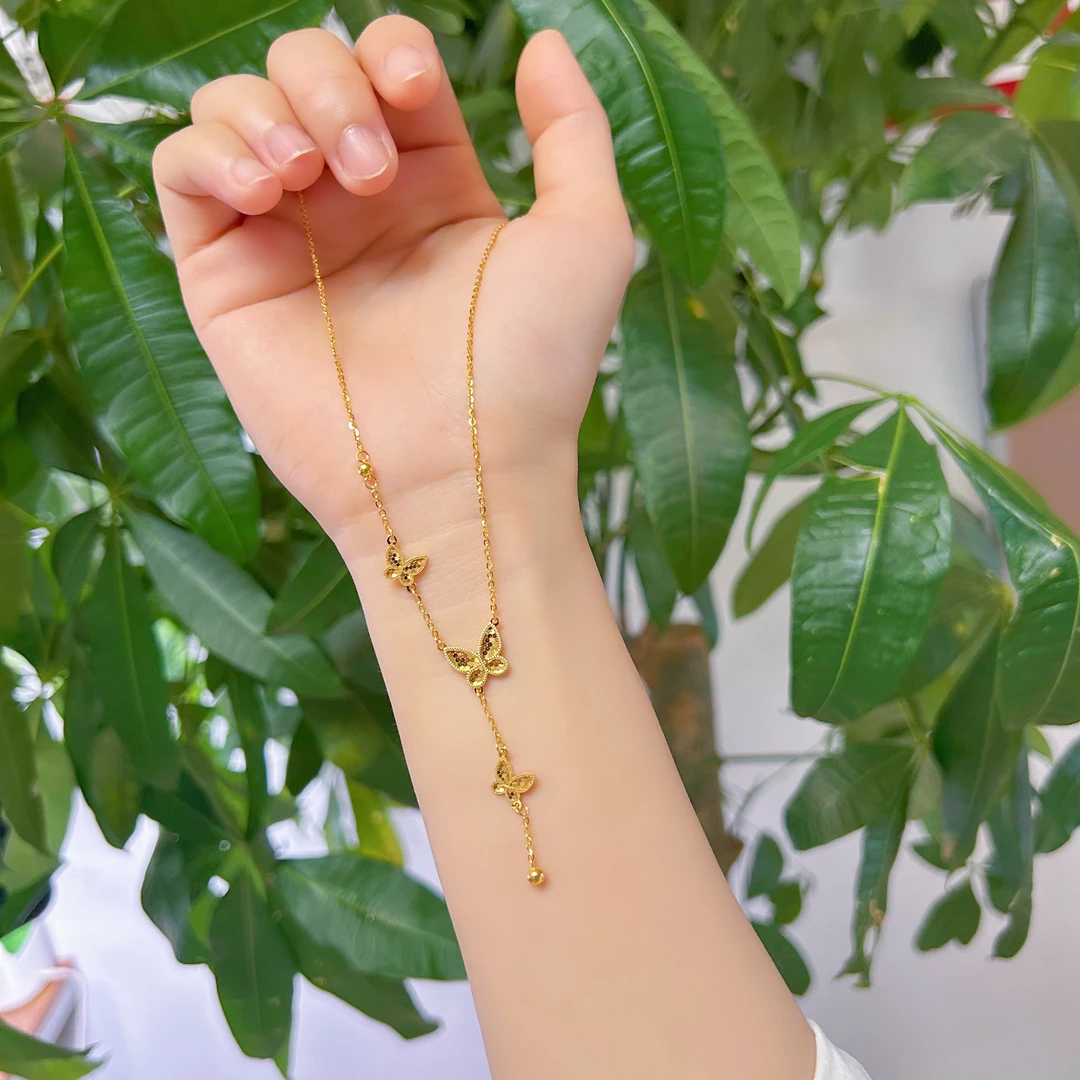 水贝黄金批发鱼鳞流苏蝴蝶套链精美【不支持7天无理由退换货】