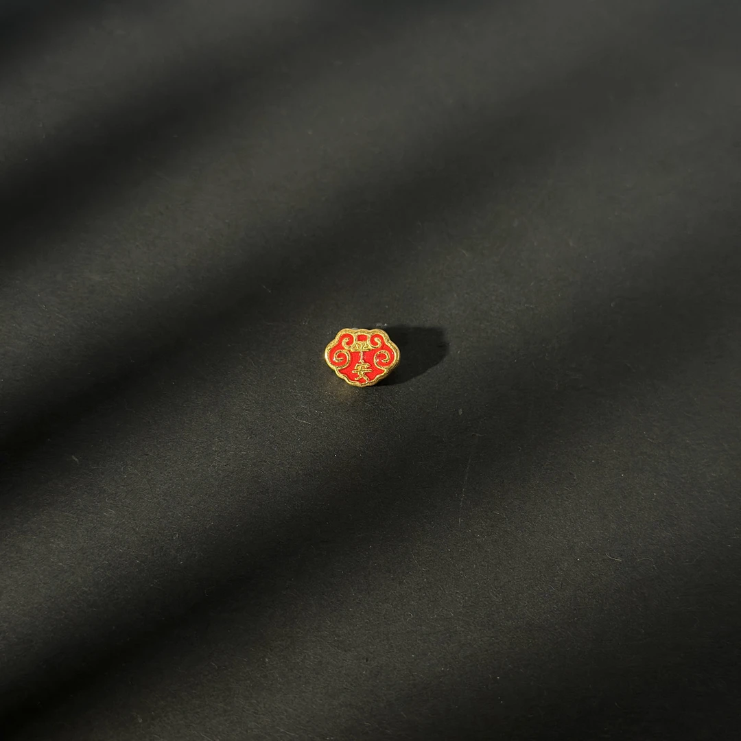 足金999通孔珐琅如意平安【精品珐琅】0.75