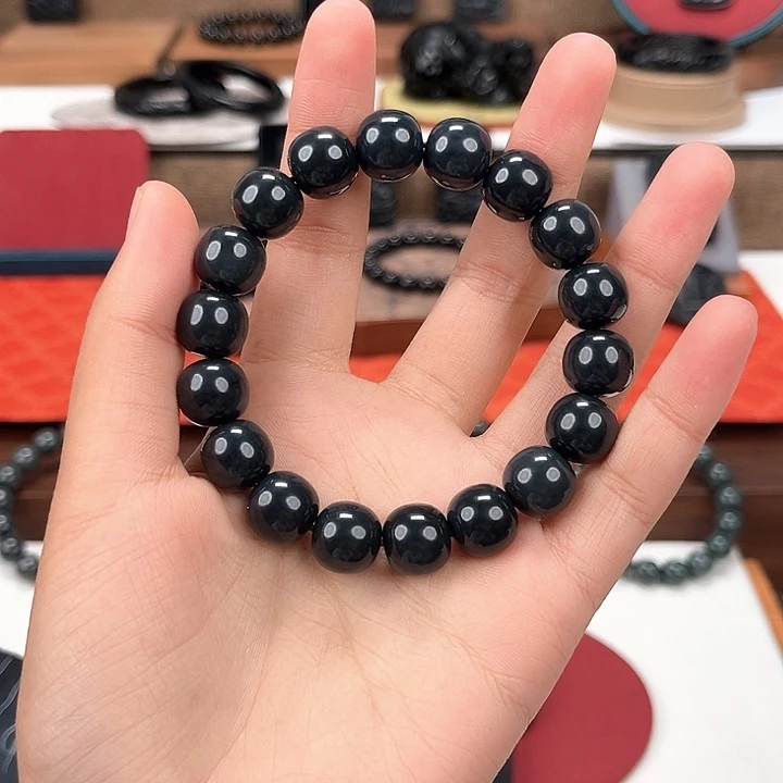 和田玉未镶嵌手链卡12精工老型珠90墨