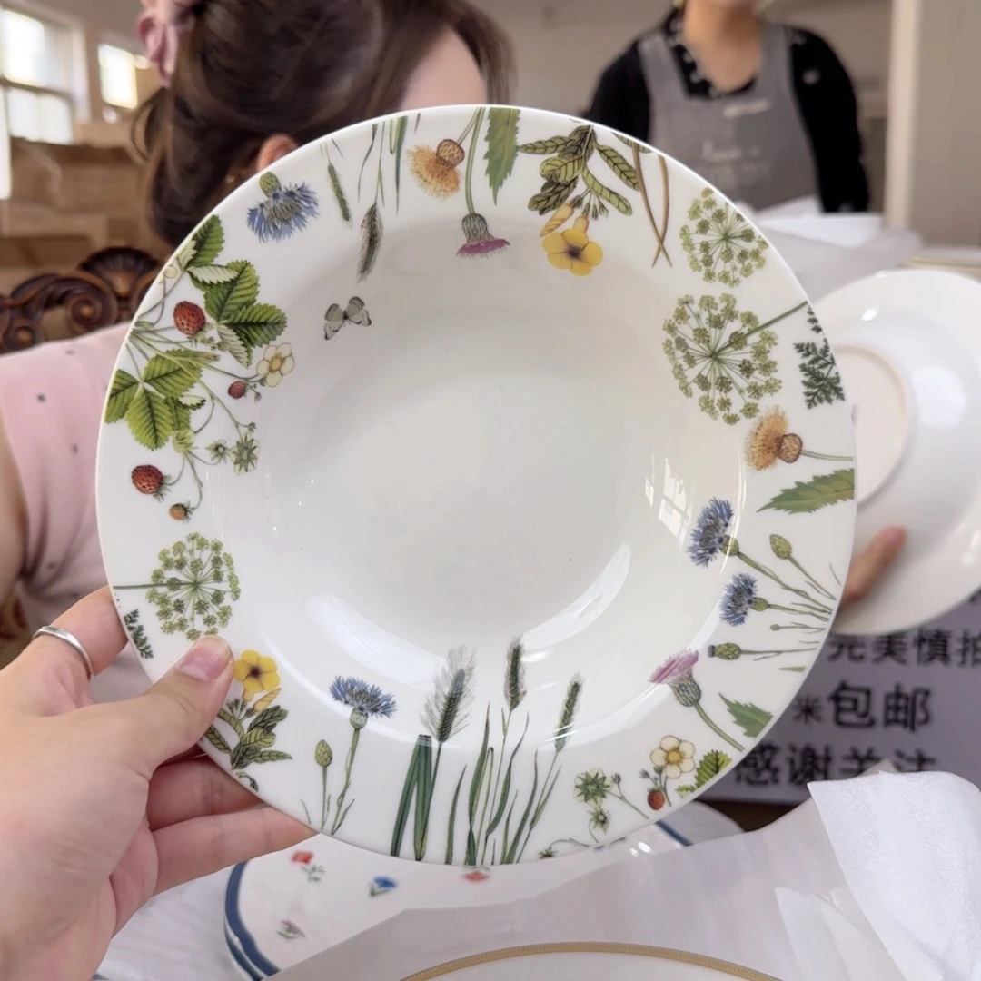 骨瓷9英寸汤盘口径23cm2只