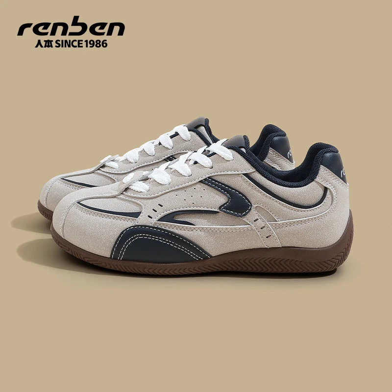 人本小白鞋女2025新款秋季厚底百搭ins板鞋小众原创休闲运动鞋子