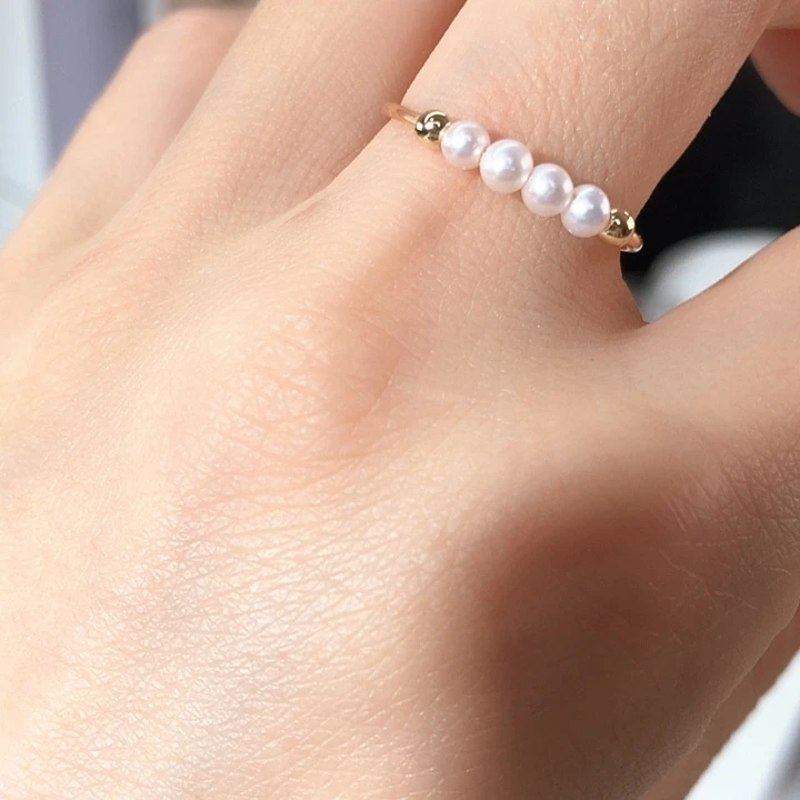 银S925镶嵌淡水珍珠戒指老**啊