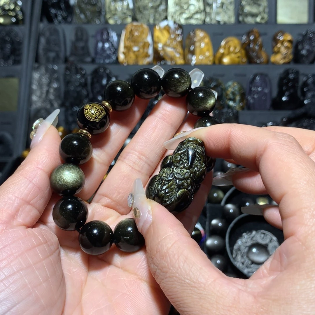 未镶嵌黑曜岩手链万**期