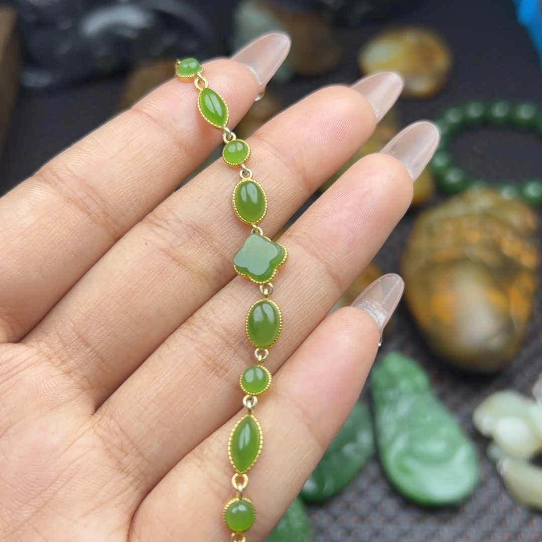 和田玉吊坠银S925镶嵌