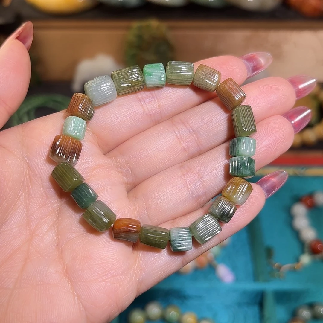 翡翠手链未镶嵌多彩手串