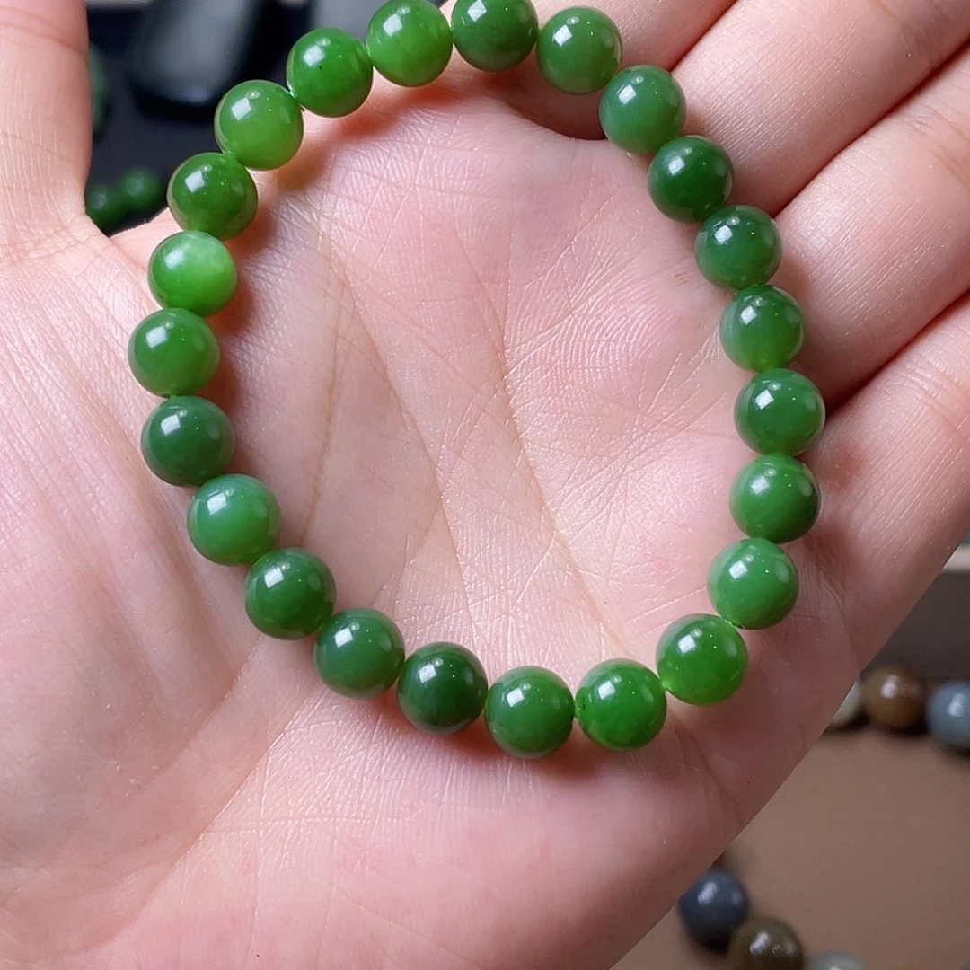 手链未镶嵌和田玉（碧玉）粉绿 8 俄