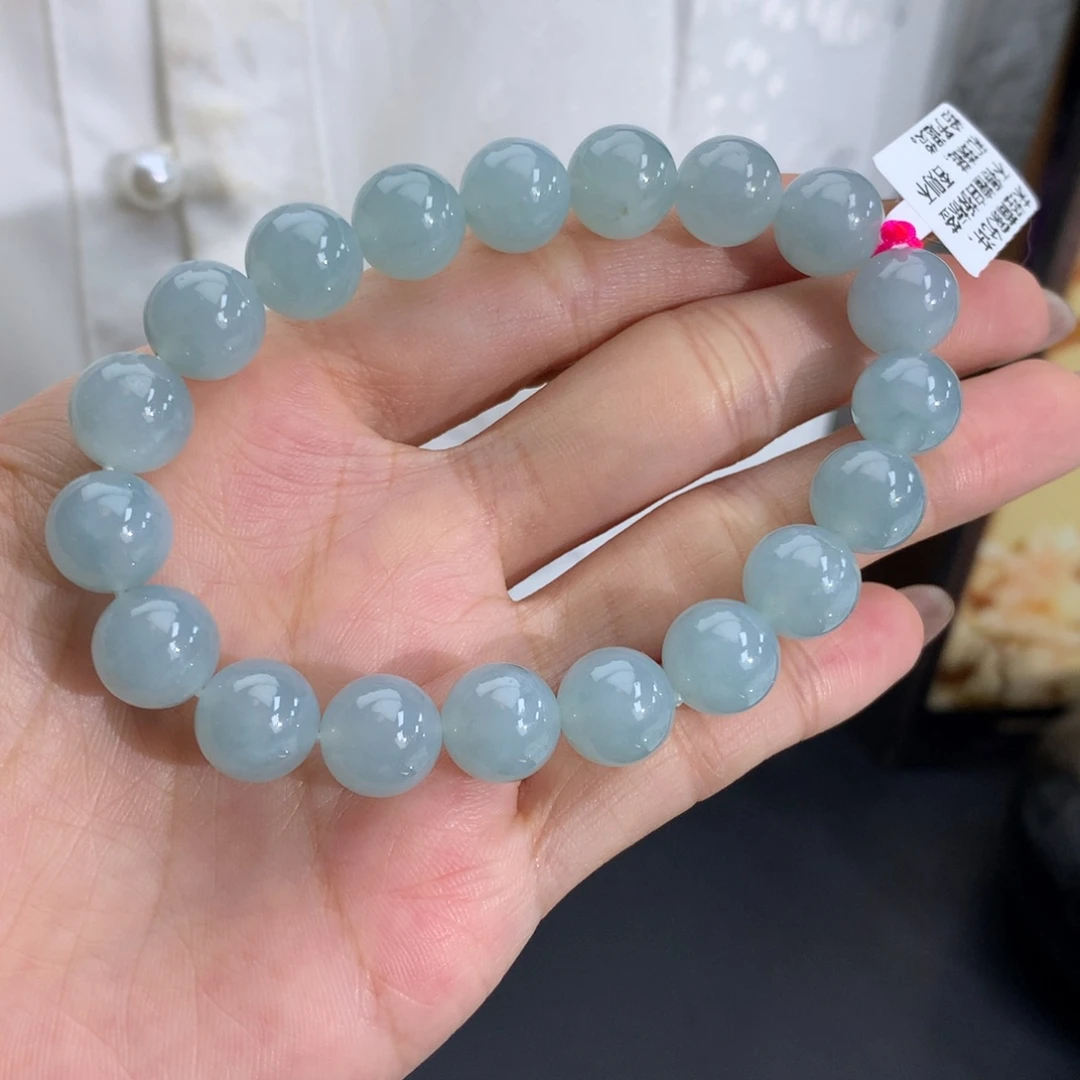 翡翠未镶嵌手串卡10胶润蓝手串