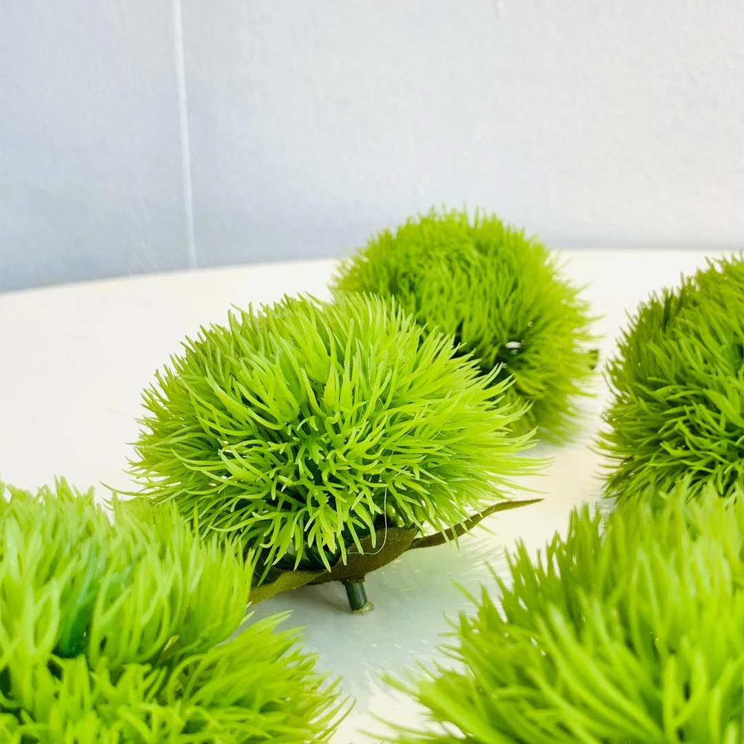 绿石竹仿真花简约风家居插花手感软胶假花装饰摆件仿真绿毛球