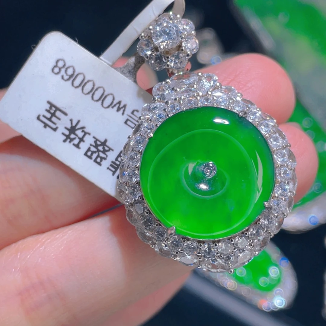 翡翠吊坠(不含链)银S925镶嵌